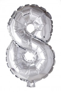 balloons - Foil Silver - Number 8